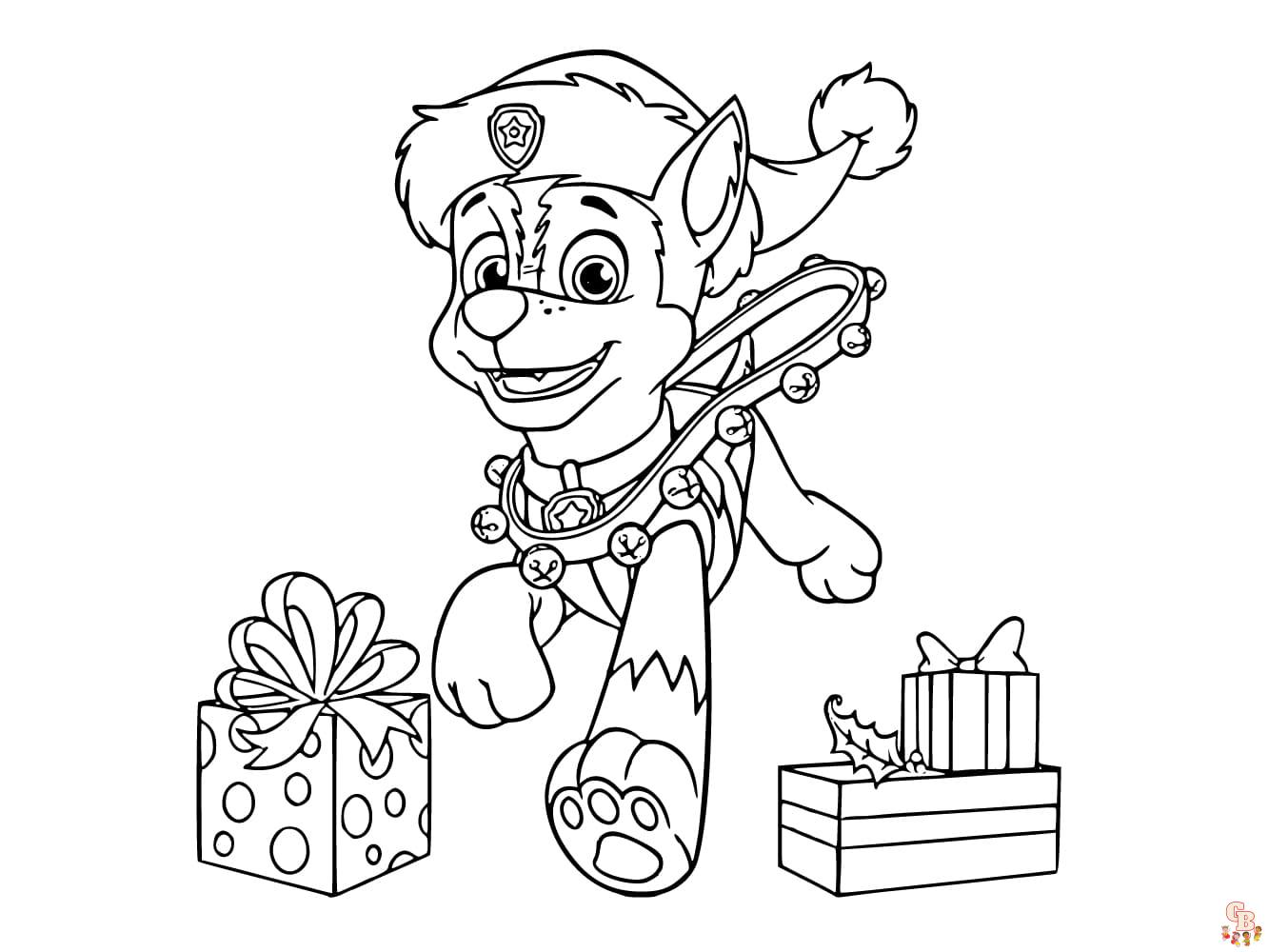 paw patrol chase coloring pages