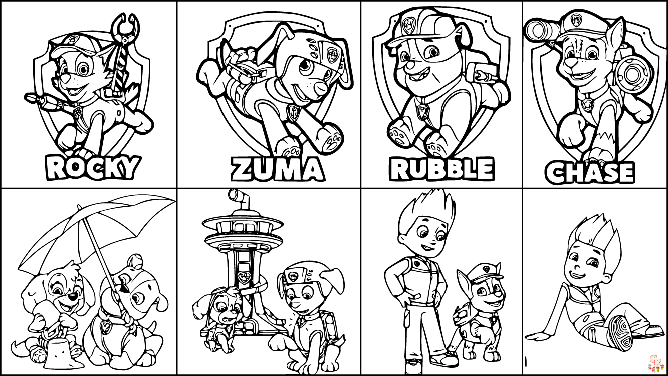 paw patrol coloring page free