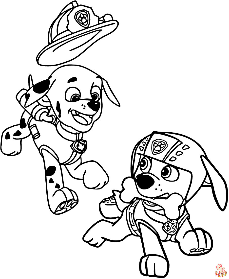 paw patrol coloring page marshall