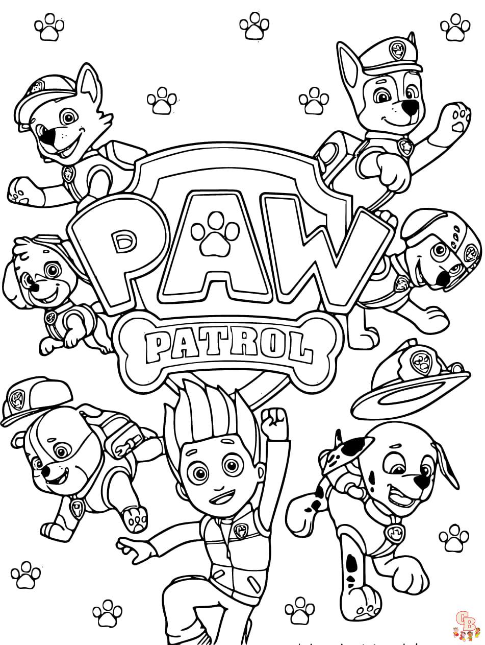 paw patrol coloring pages for free