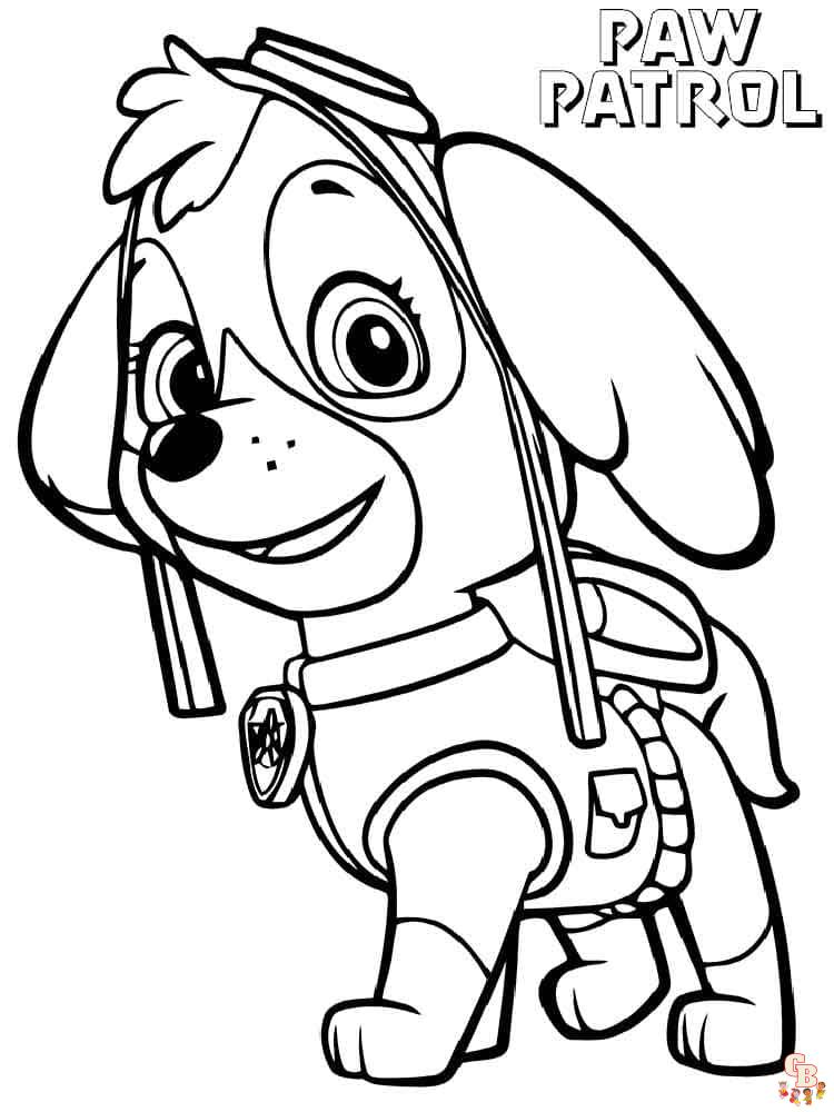 paw patrol coloring pages skye