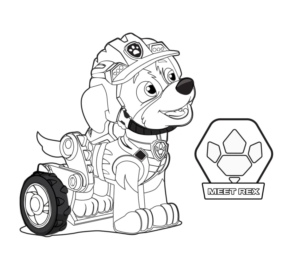 paw patrol dino rescue rex coloring pages