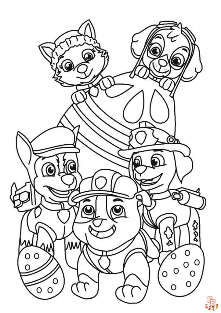 paw patrol easter coloring pages