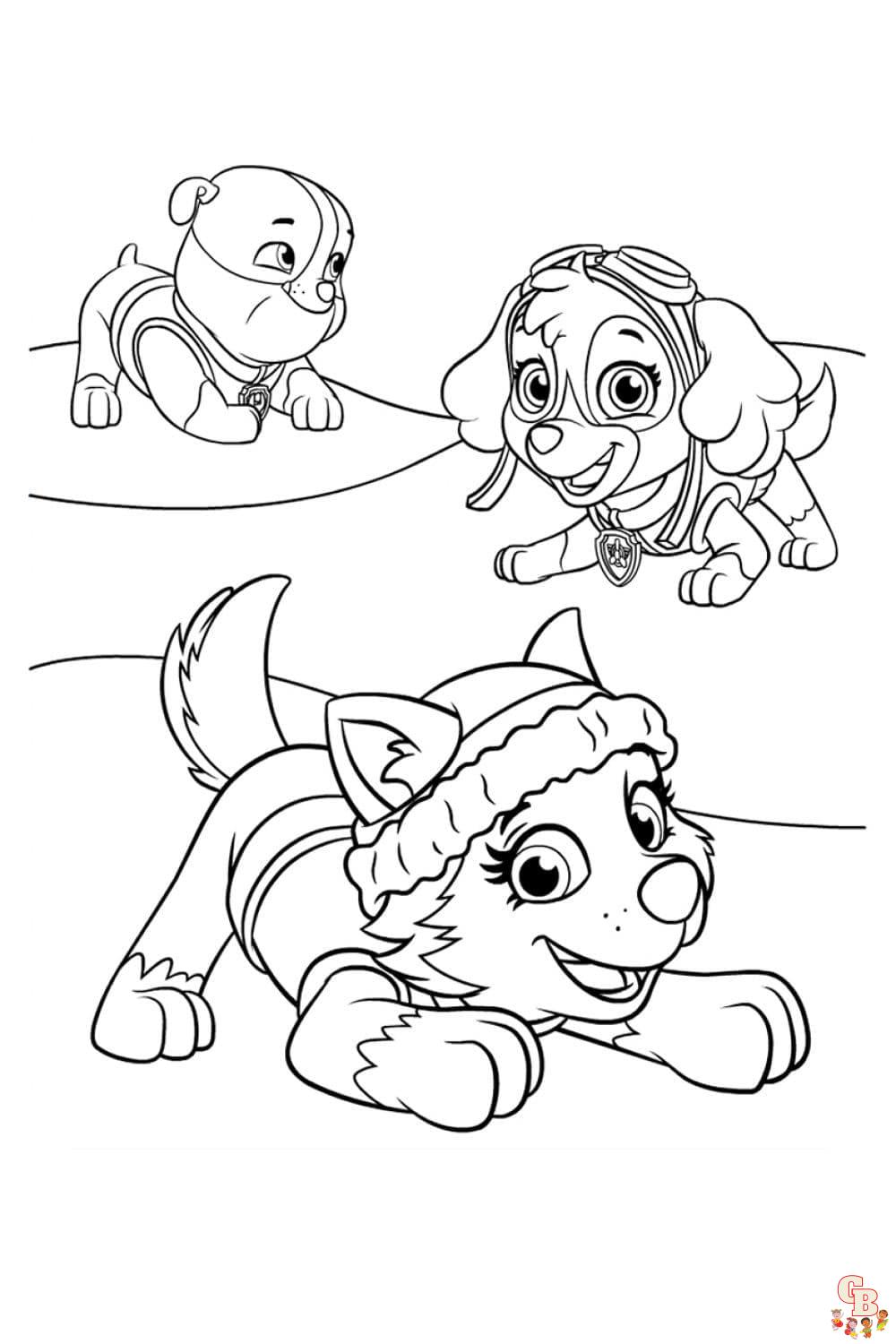 paw patrol everest coloring pages