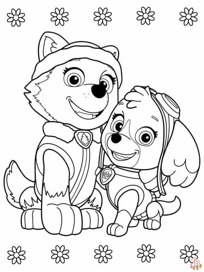 paw patrol everest coloring sheet