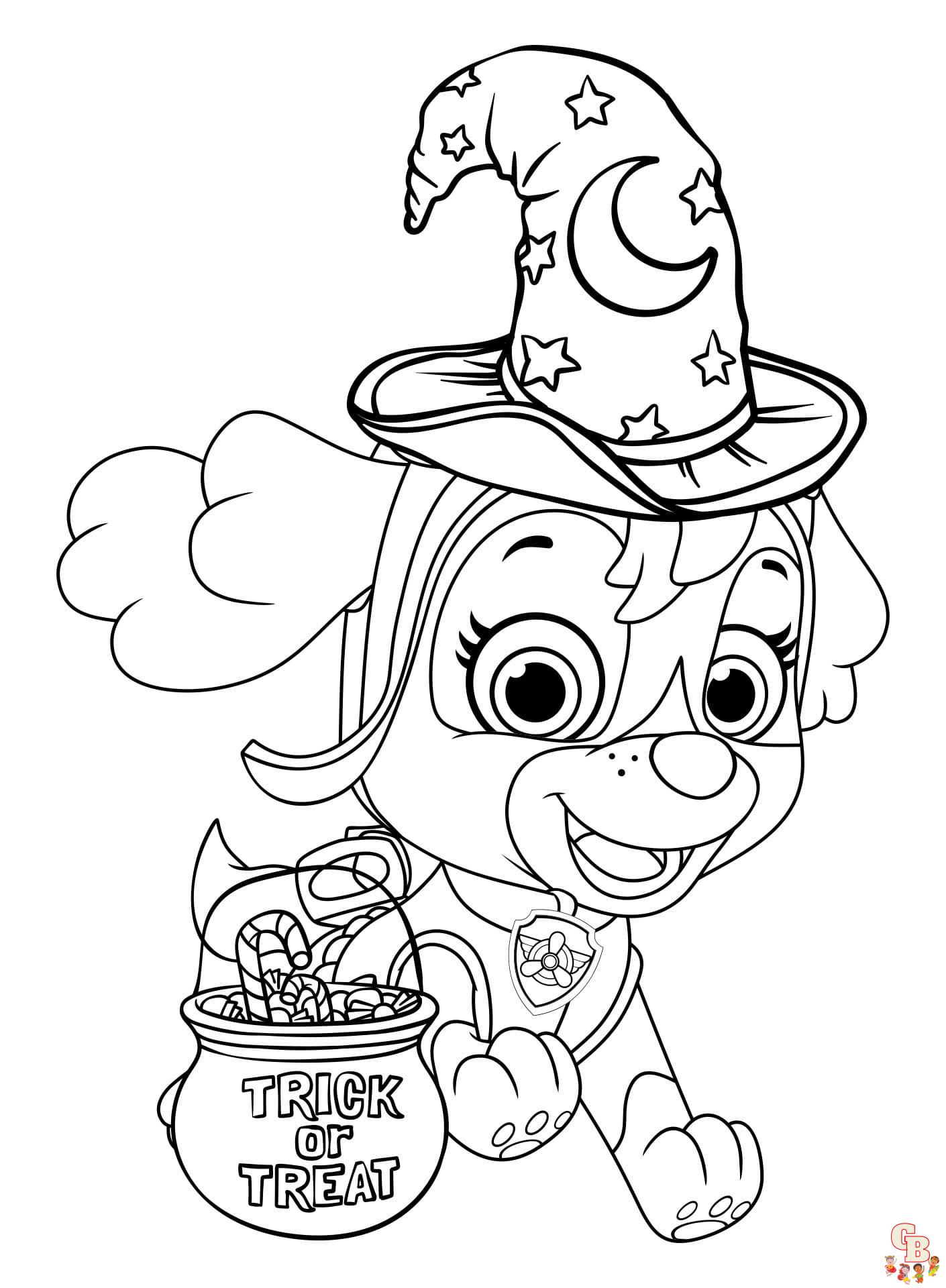 paw patrol halloween coloring sheet