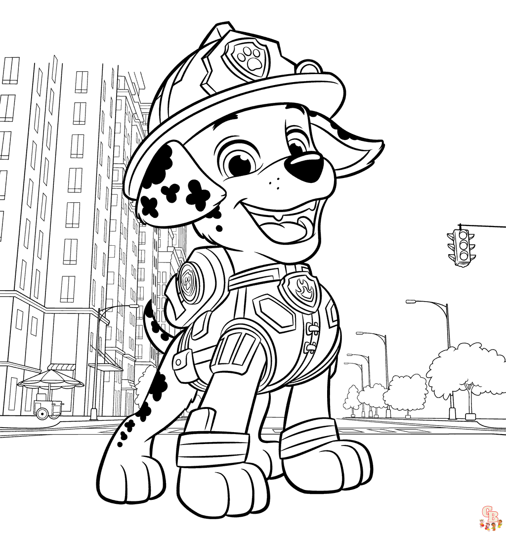 paw patrol marshall coloring page