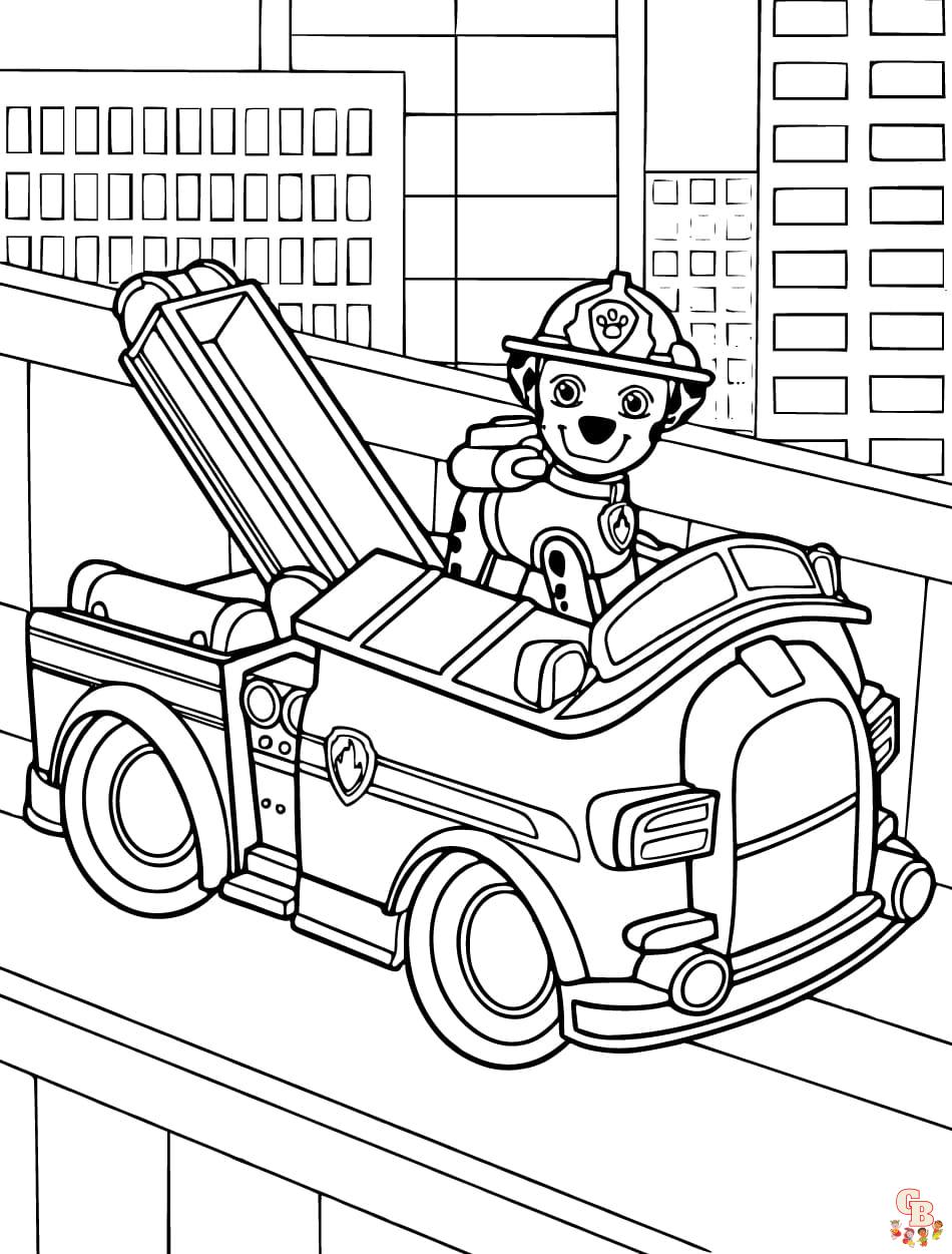 paw patrol marshall coloring pages free