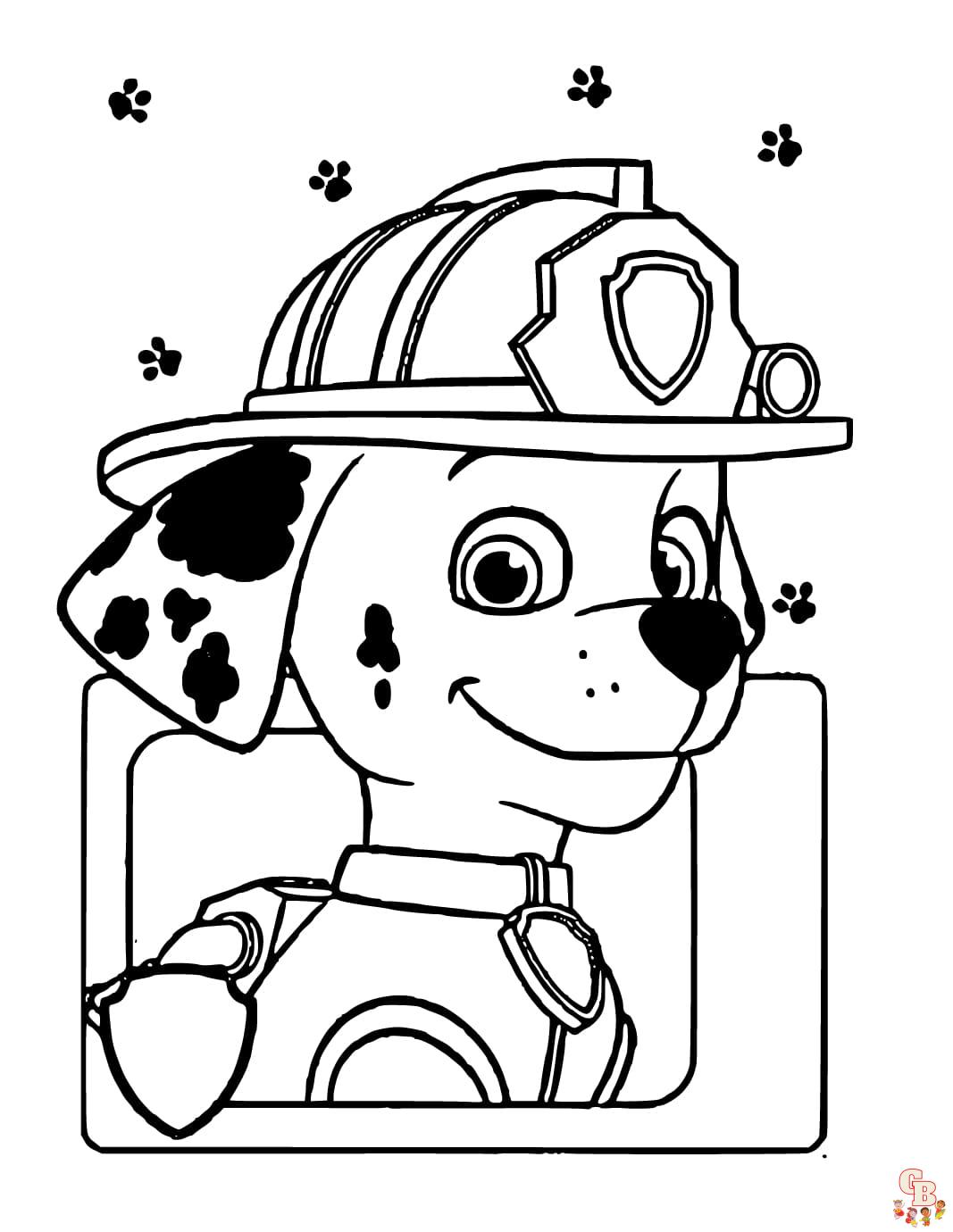 paw patrol marshall coloring pages printable free