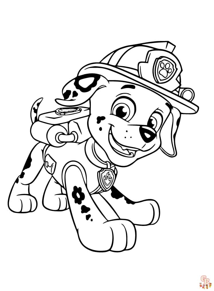 paw patrol marshall coloring pages