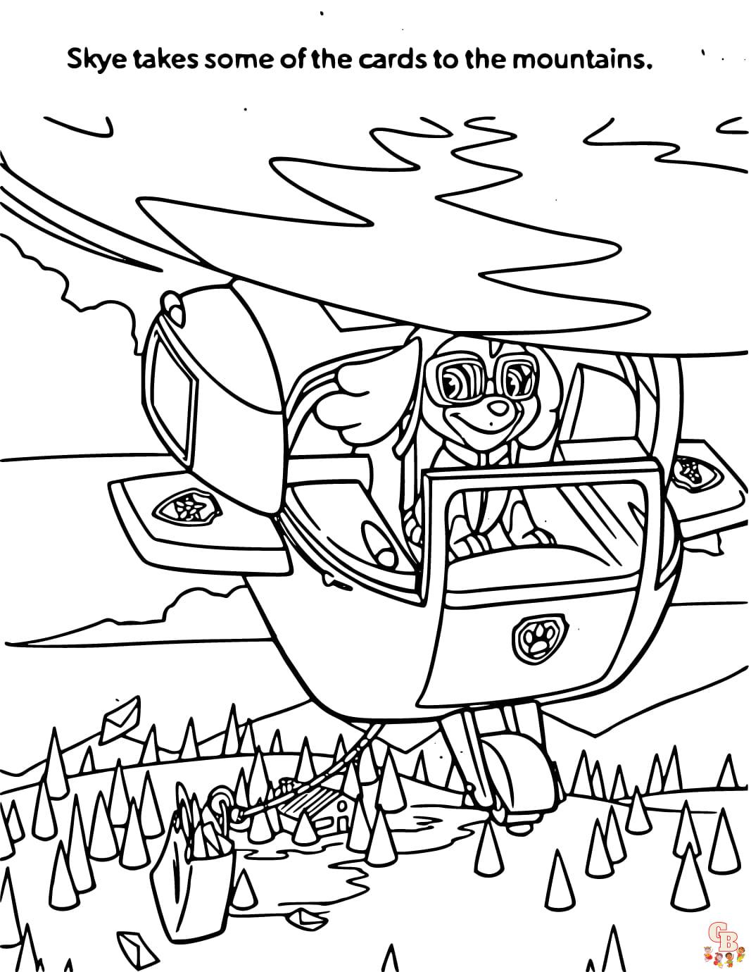 paw patrol skye coloring pages 2