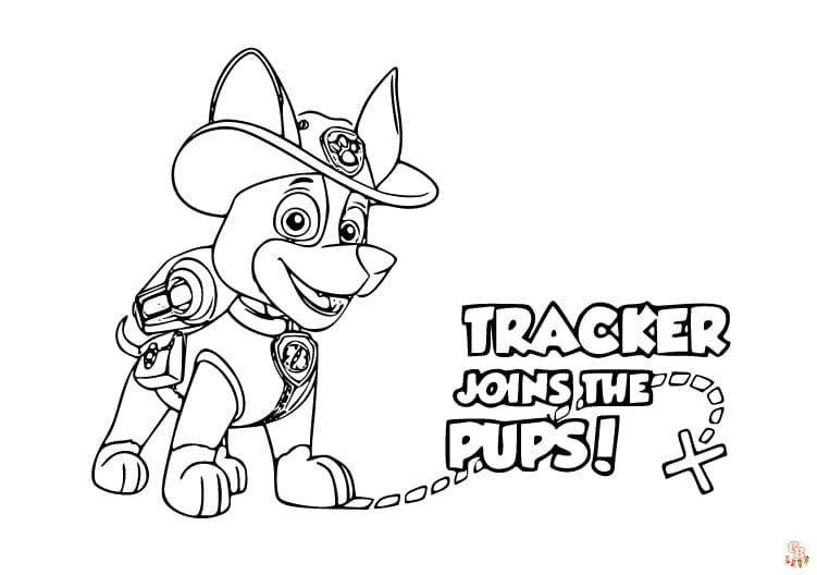 paw patrol tracker coloring page