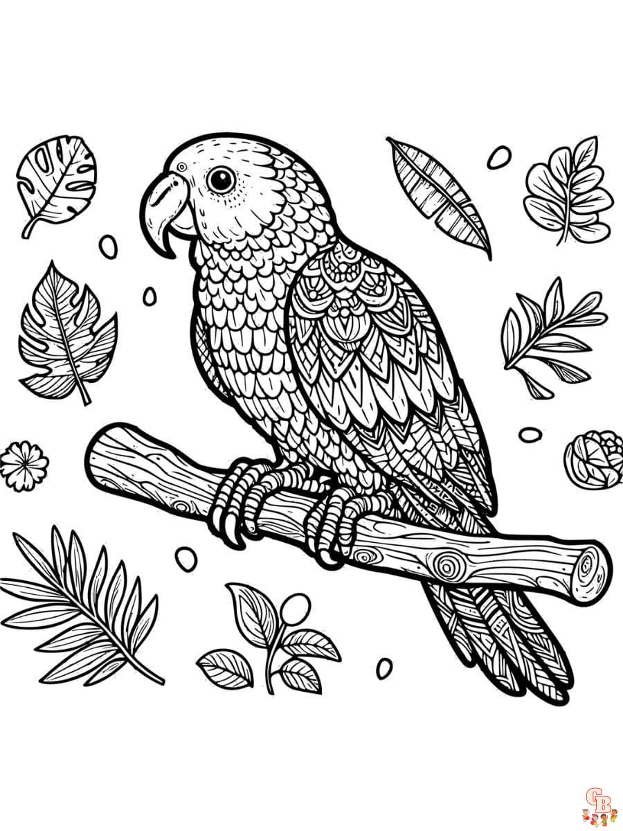 printable parrot coloring pages