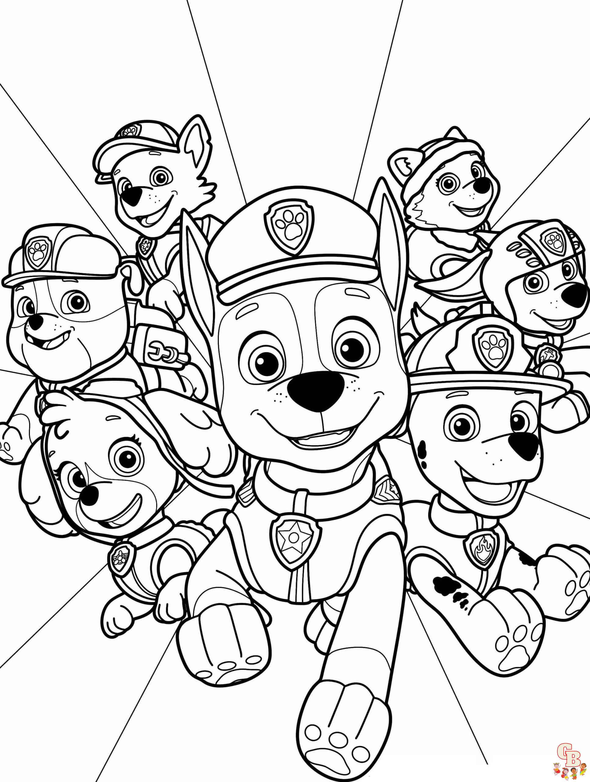 printable paw patrol color pages