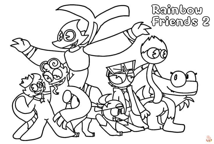 rainbow friends coloring pages free