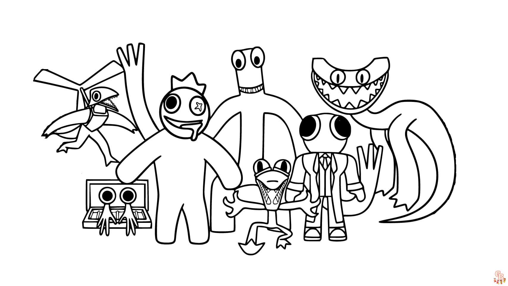 rainbow friends printable coloring pages