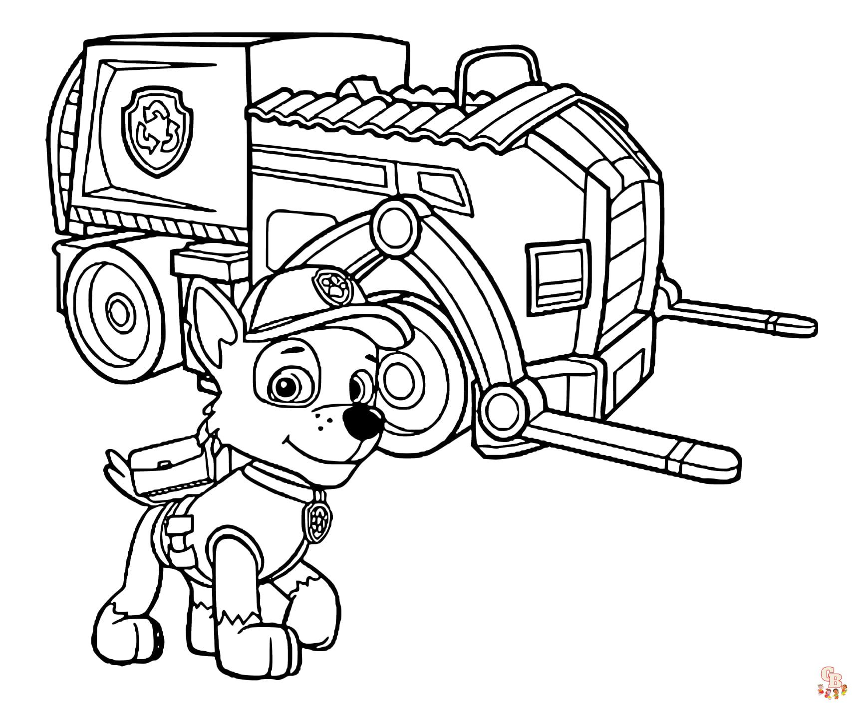 rocky coloring page paw patrol