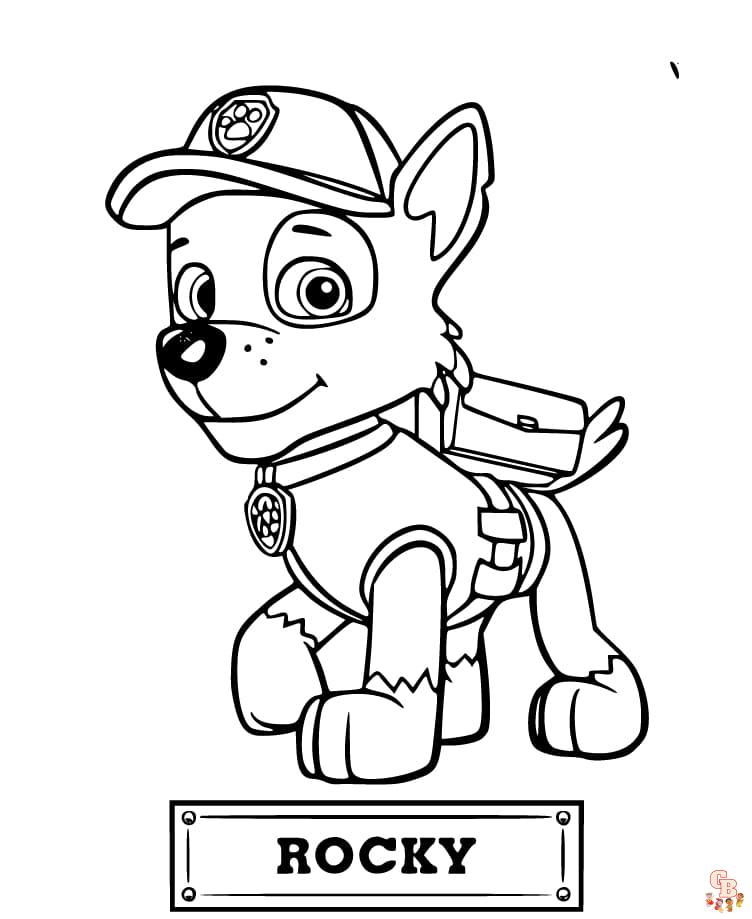 rocky paw patrol coloring page