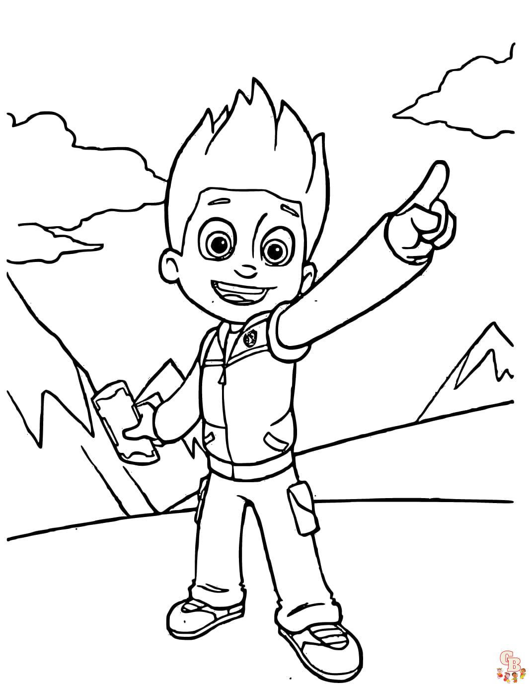 ryder paw patrol coloring page