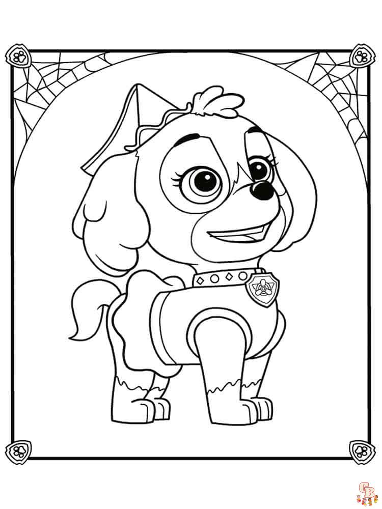 sky paw patrol coloring pages