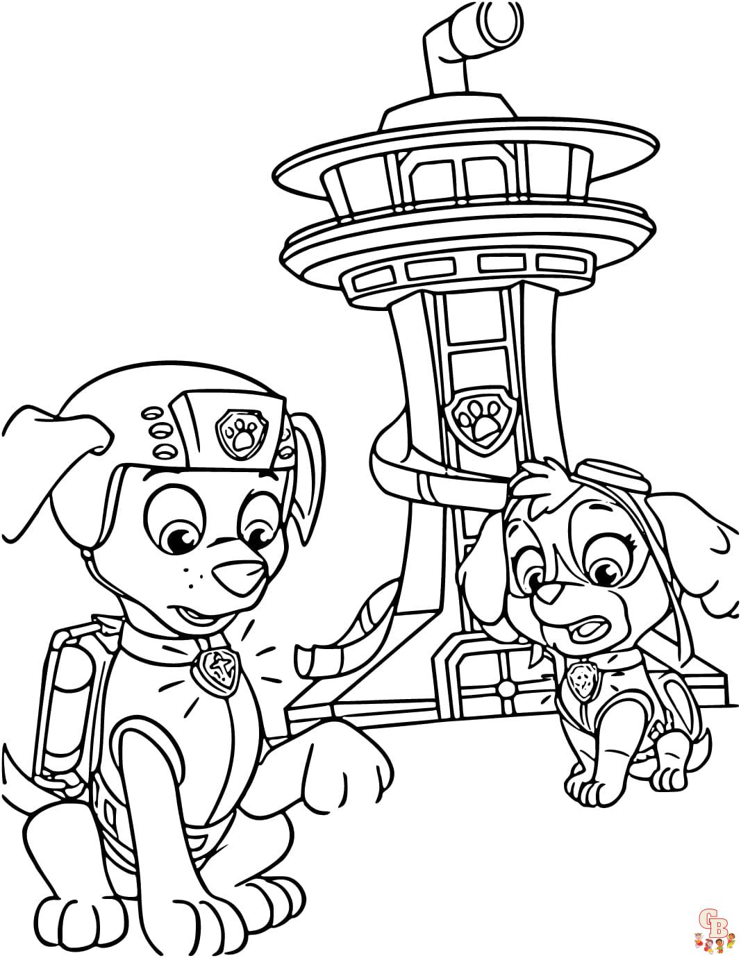 skye coloring page and friend