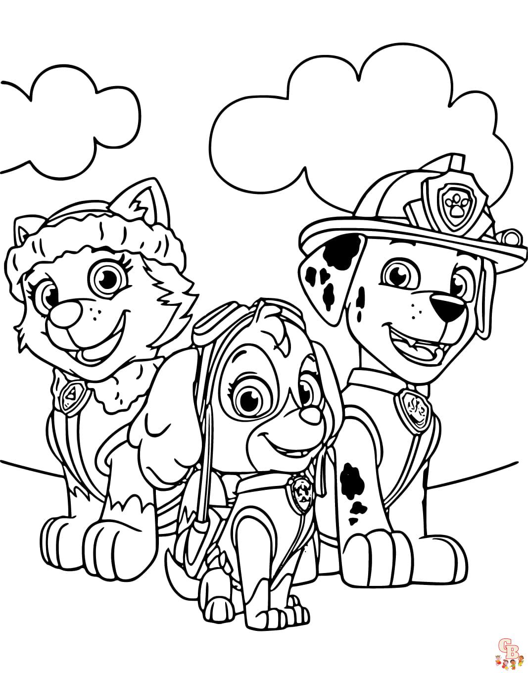 skye coloring page paw patrol