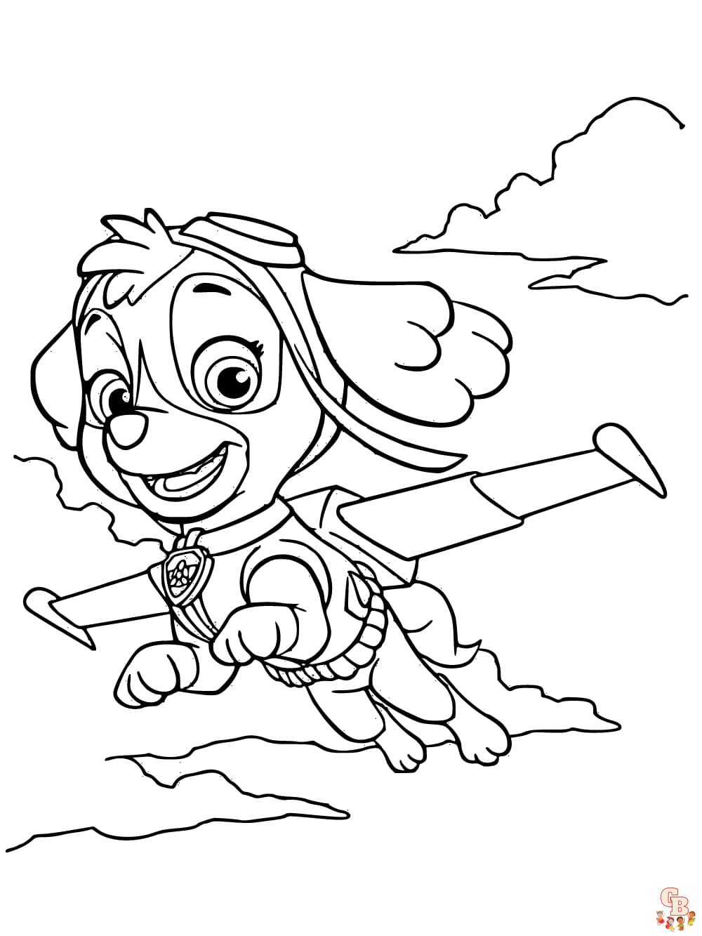 skye paw patrol coloring pages printable free