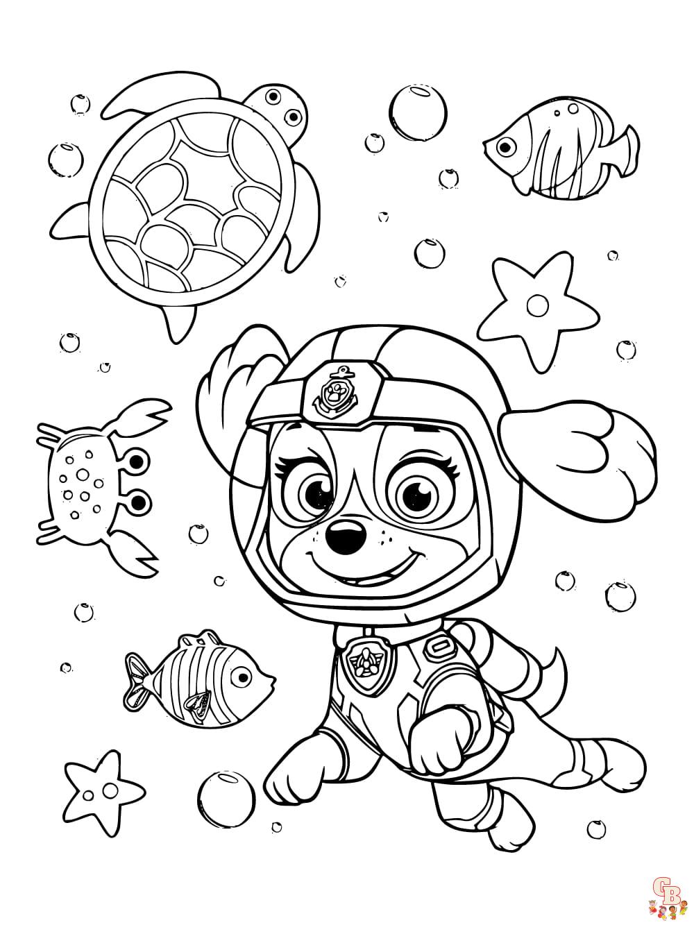 skye paw patrol coloring pages to print