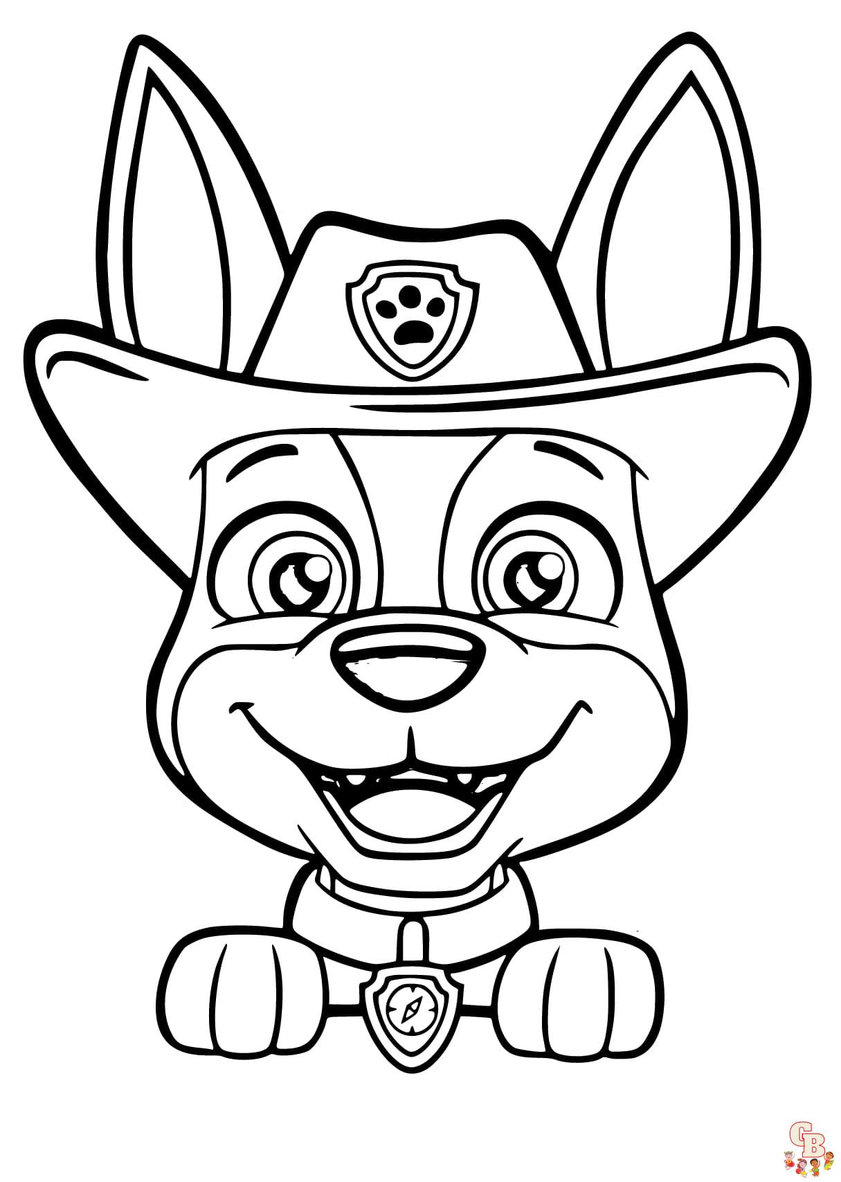 tracker paw patrol coloring page