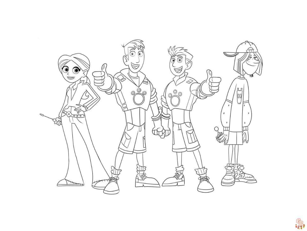 wild kratts coloring pages free