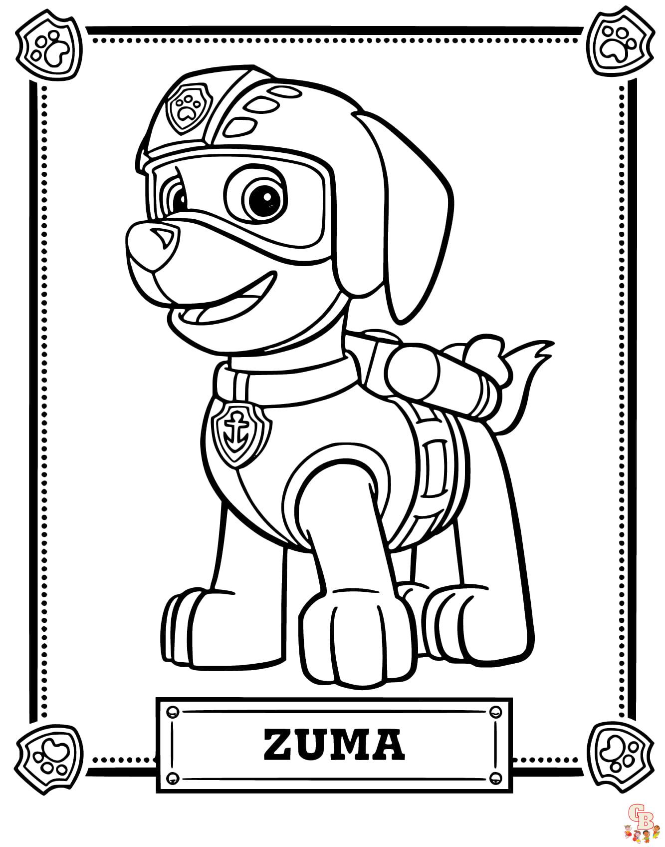 zuma paw patrol coloring page