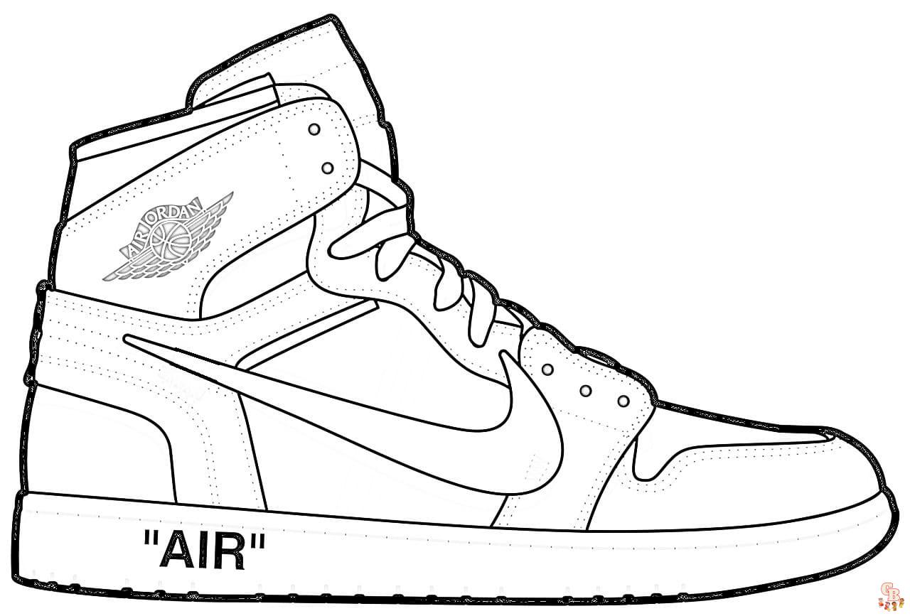 Free Jordan 1 coloring pages for kids