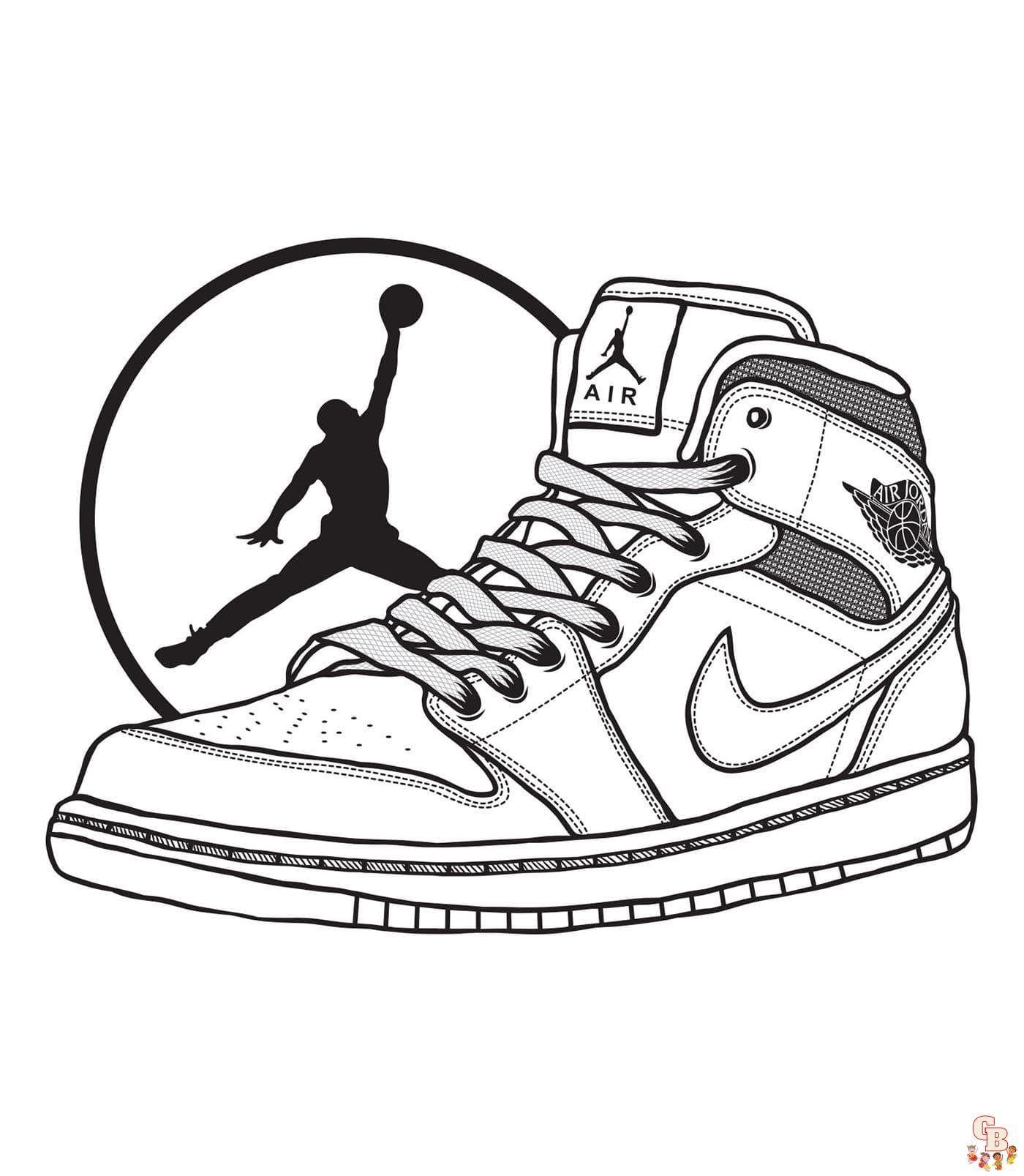 Jordan 1 coloring pages printable free