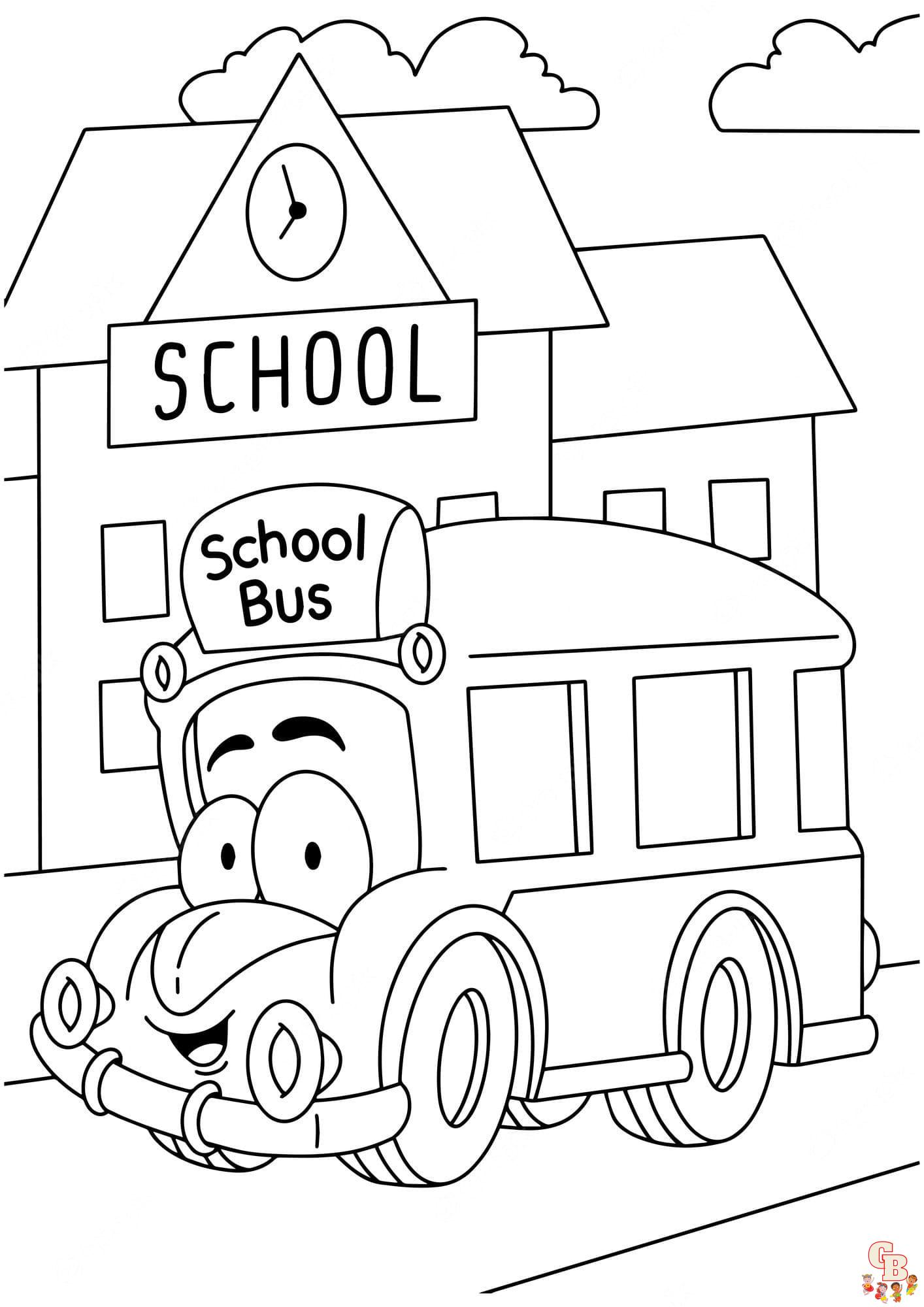 School bus coloring pages