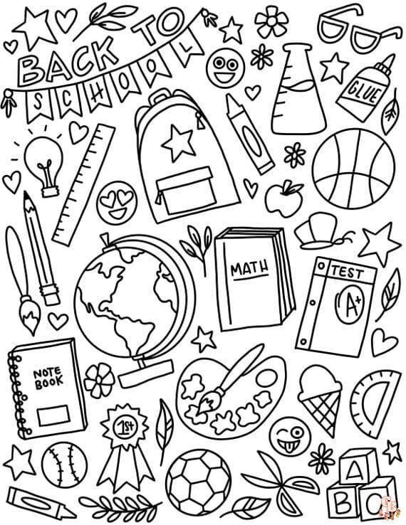 back to school coloring pages