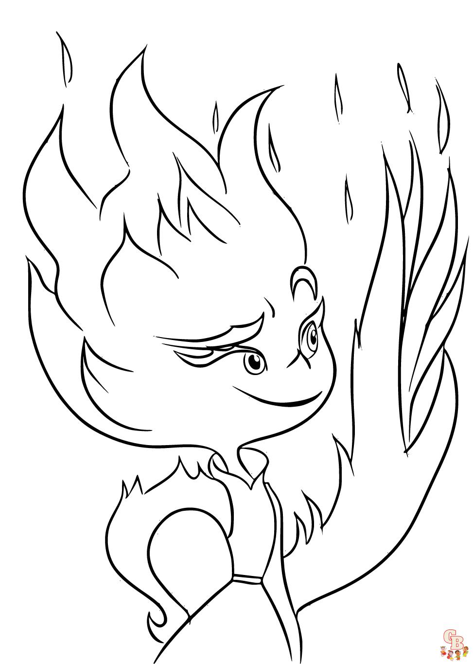 elemental Ember Lumen free coloring pages