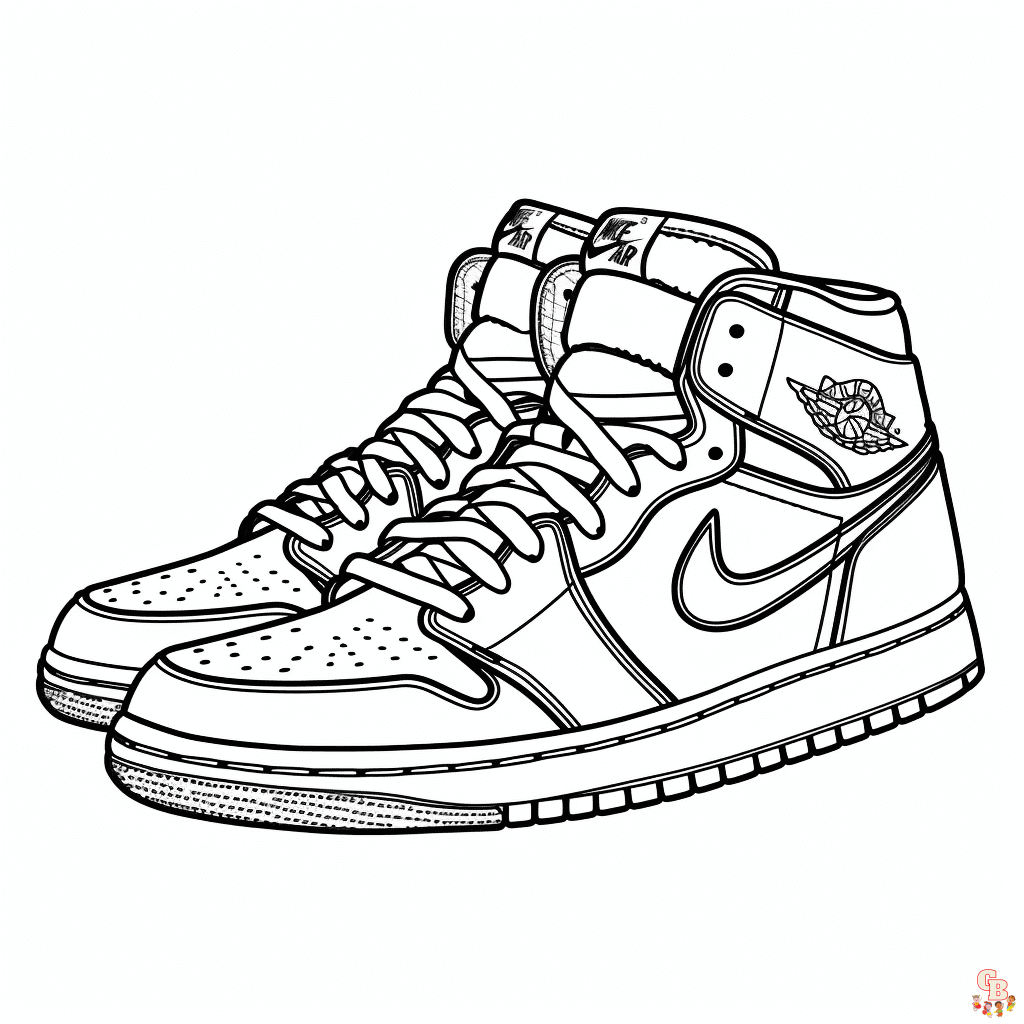 printable jordan 1 coloring page