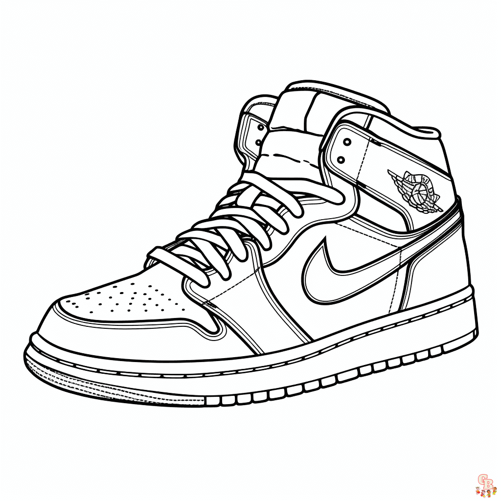 printable jordan 1 coloring sheet