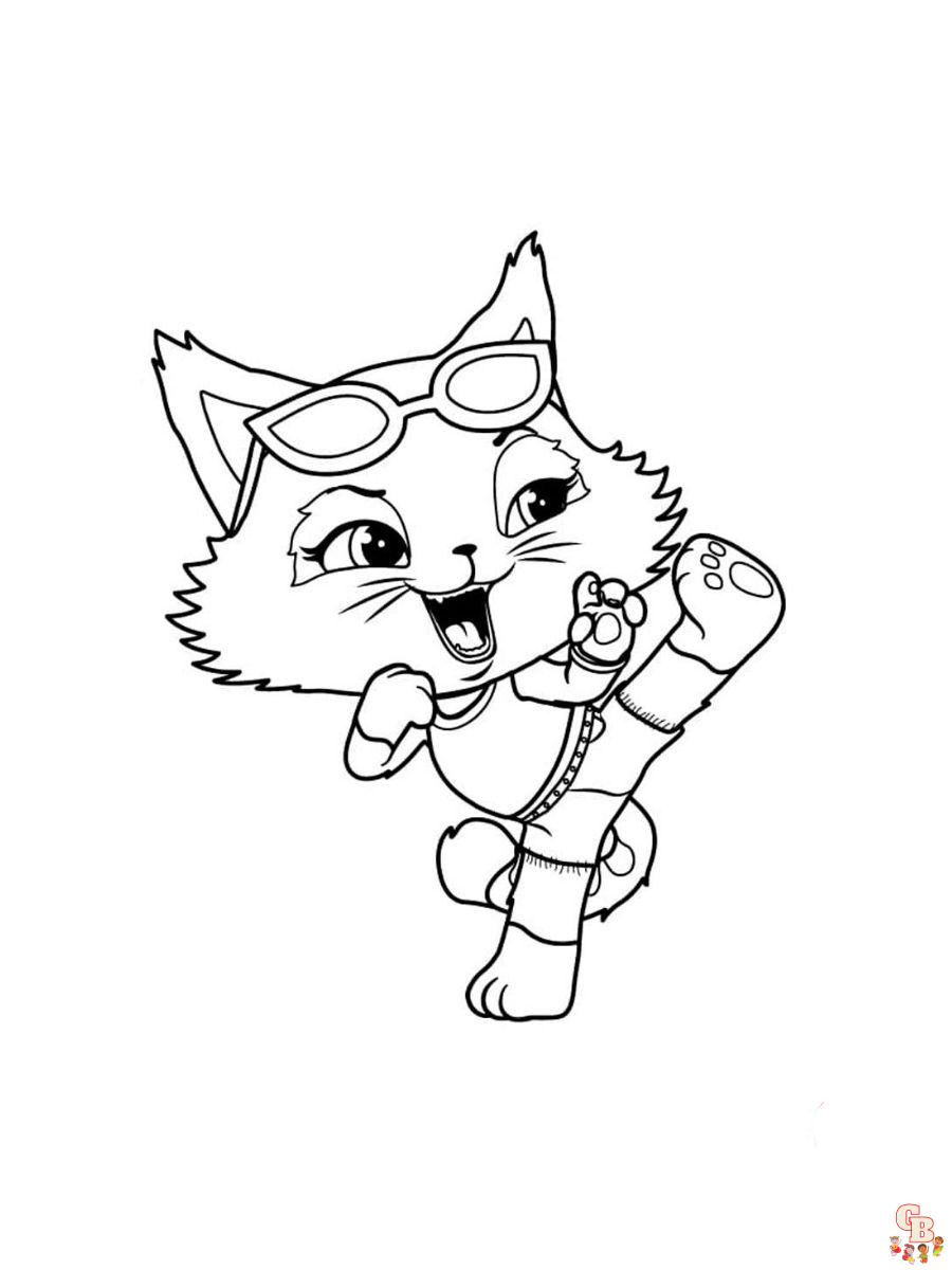 44 cats cat with lightning coloring page