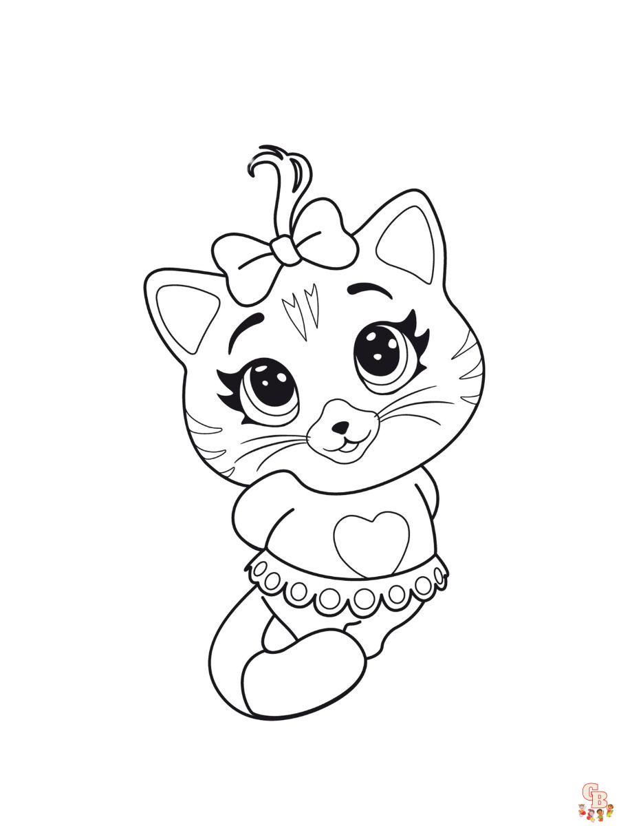 44 cats coloring page