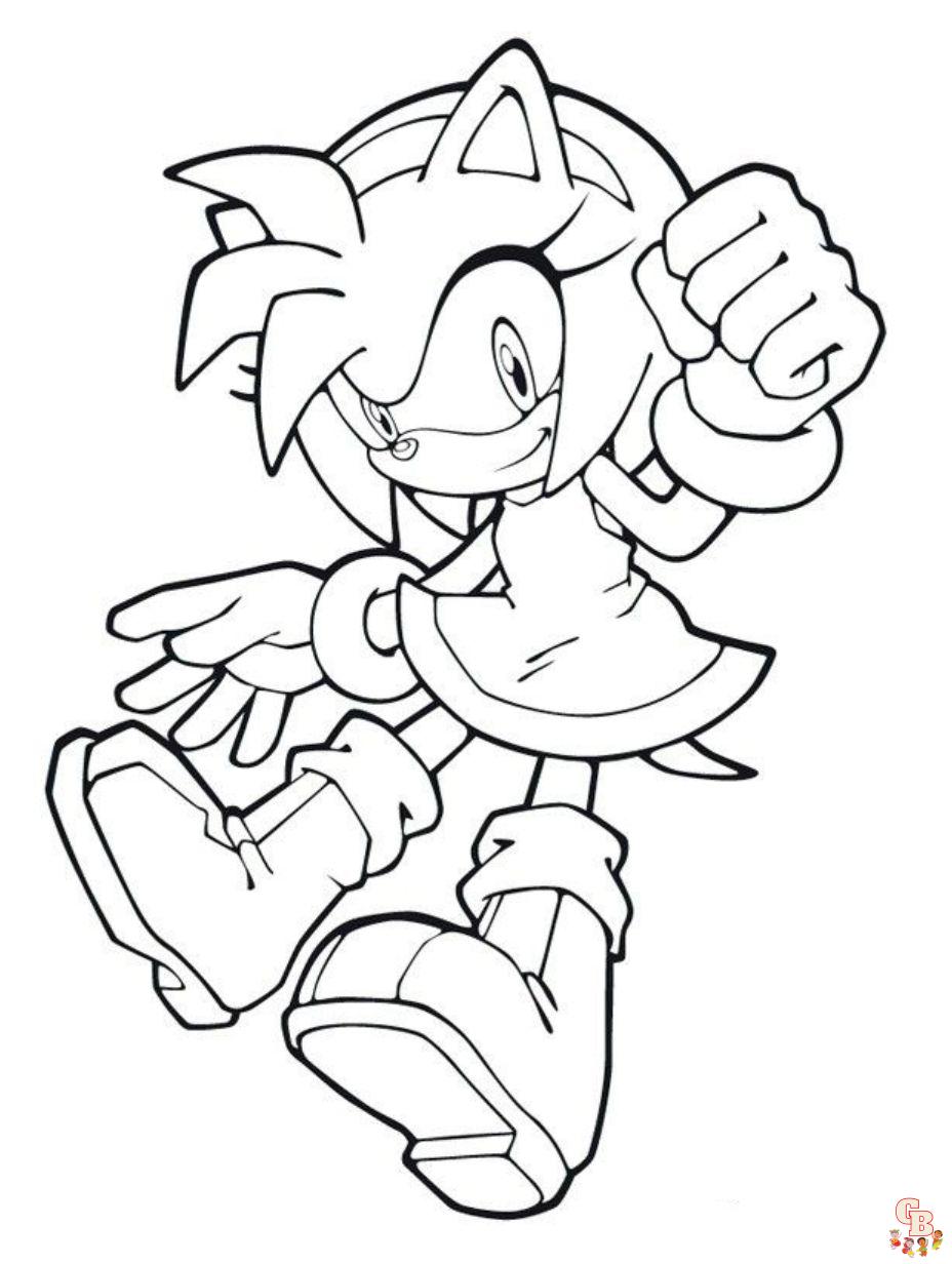 Amy From Sonic Coloring Pages