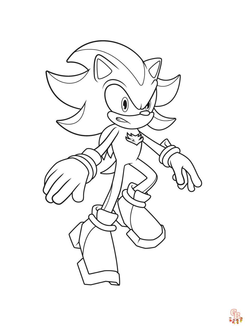 Angry Shadow Sonic Coloring Pages