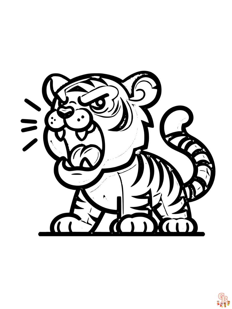 Angry Tiger Coloring Pages