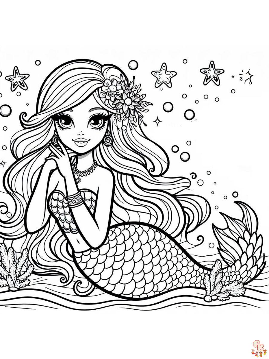 Barbie Mermaidia Coloring Pages free