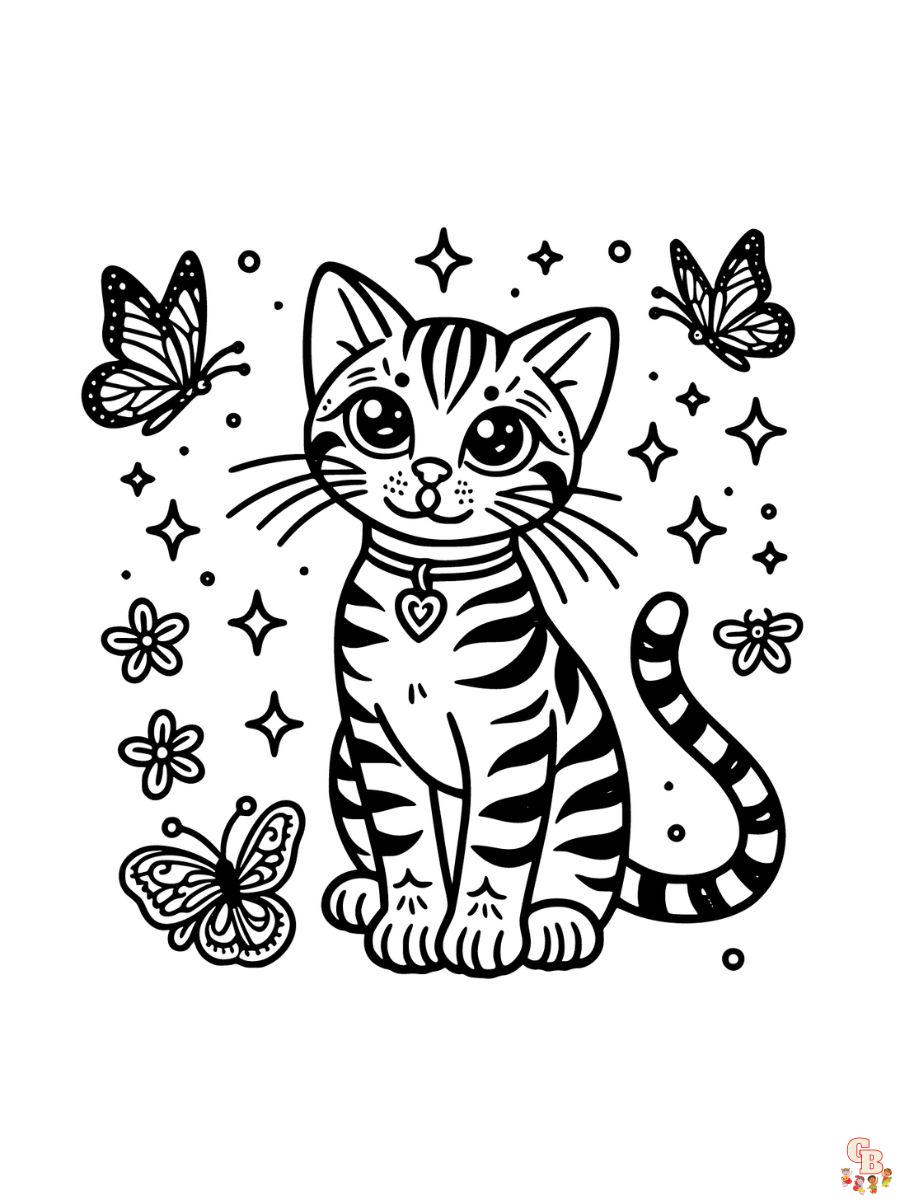 Bengal cat coloring page