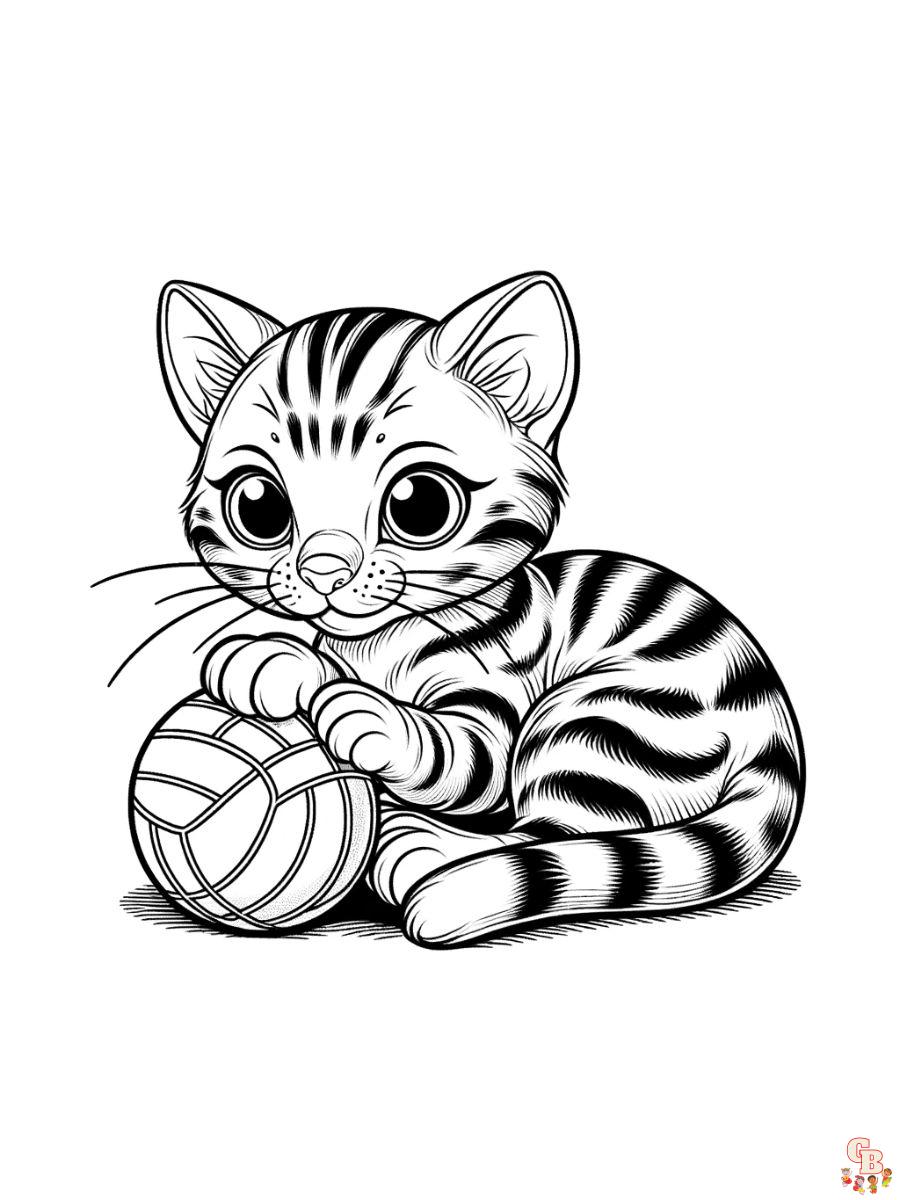 Bengal cat coloring pages free