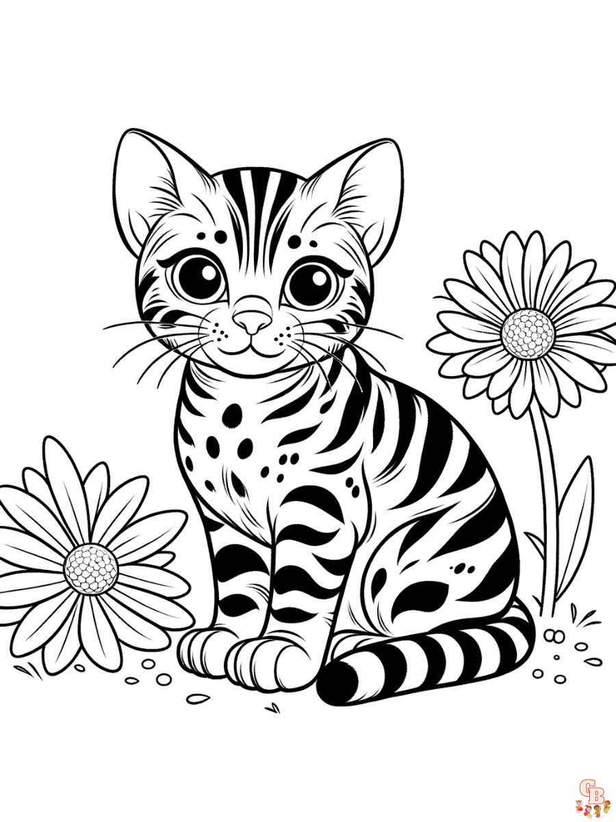 Bengal cat coloring pages printable