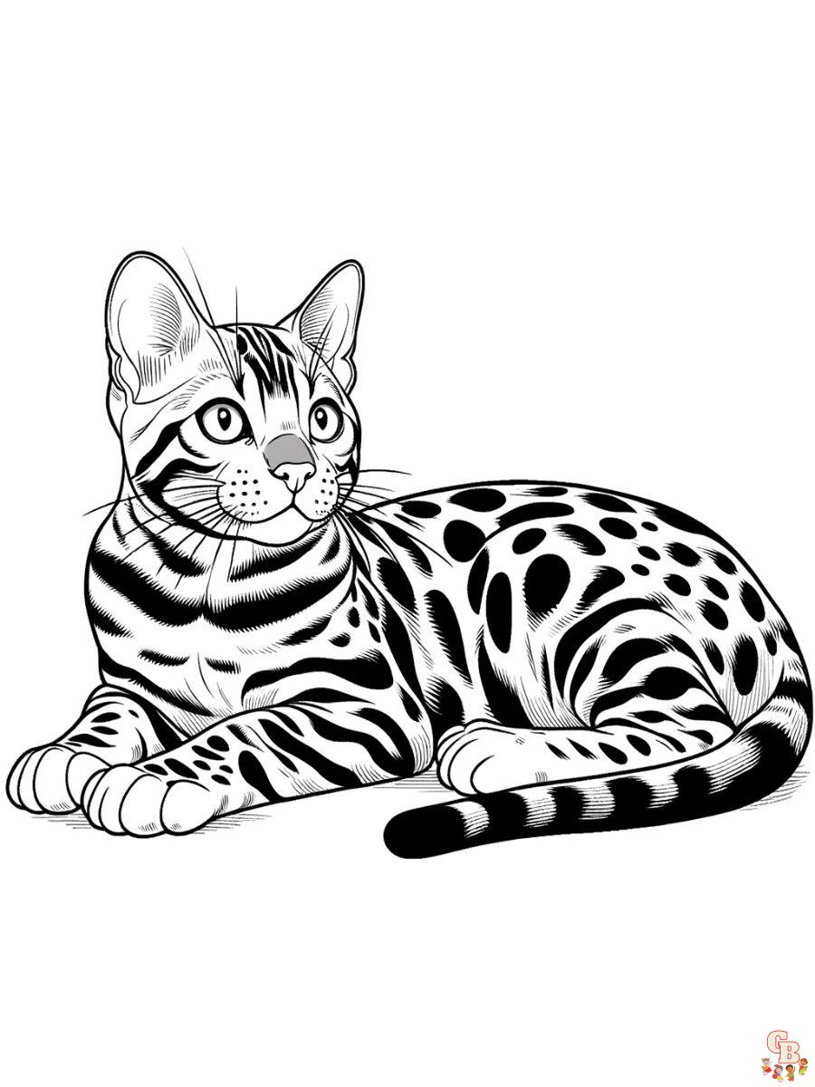 Bengal cat coloring pages