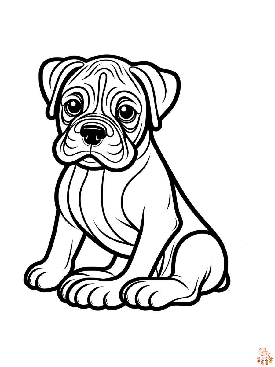 Boxer Dog Coloring Page