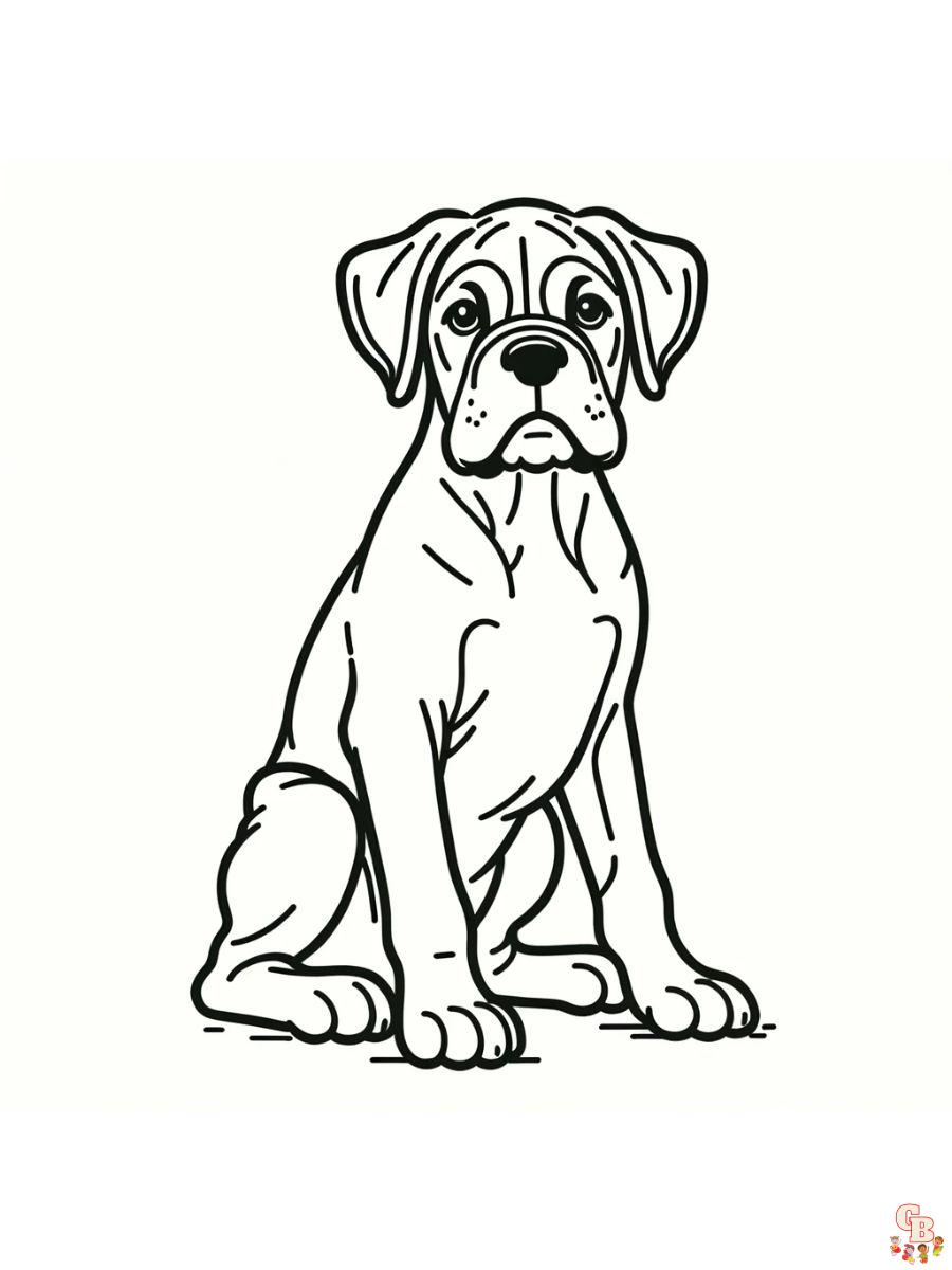 Boxer Dog Coloring Pages Free